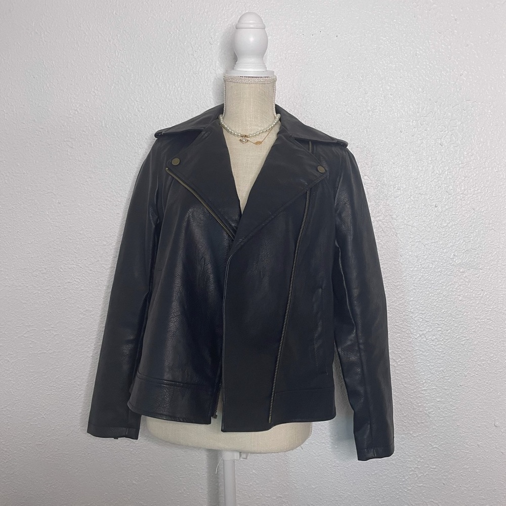 Extra small faux leather jacket. Staple piece